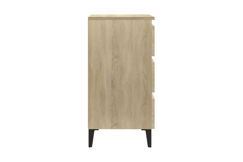 Sängbord med metallben sonoma-ek 40x35x69 cm - Brun - Möbler - Bord & matgrupper - Avlastningsbord - Sängbord & nattduksbord