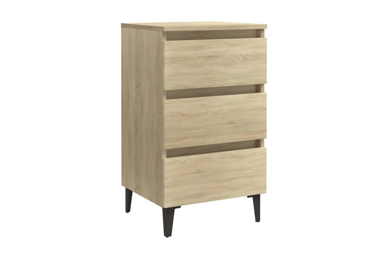 Sängbord med metallben sonoma-ek 40x35x69 cm - Brun - Möbler - Bord & matgrupper - Avlastningsbord - Sängbord & nattduksbord