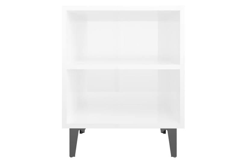 Sängbord med metallben vit högglans 40x30x50 cm - Vit - Möbler - Bord & matgrupper - Avlastningsbord - Sängbord & nattduksbord