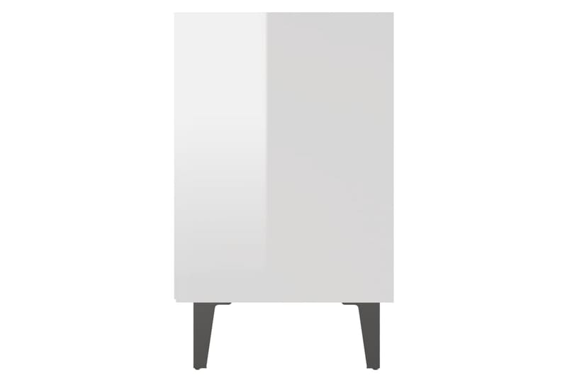 Sängbord med metallben vit högglans 40x30x50 cm - Vit - Möbler - Bord & matgrupper - Avlastningsbord - Sängbord & nattduksbord