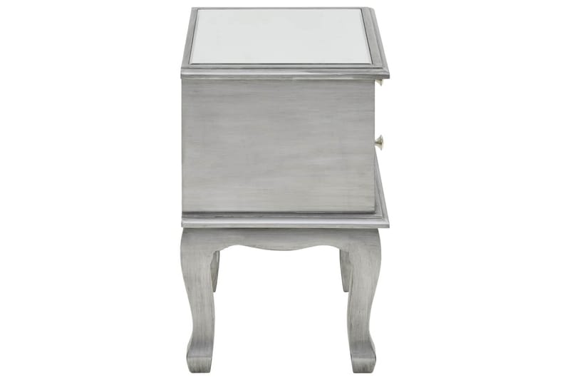Sängbord med spegel MDF och glas 34,5x30x50 cm - Silver - Möbler - Bord & matgrupper - Avlastningsbord - Sängbord & nattduksbord