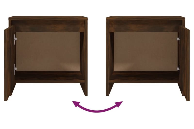 Sängbord rökfärgad ek 45x34x44,5 cm spånskiva - Brun - Möbler - Bord & matgrupper - Avlastningsbord - Sängbord & nattduksbord