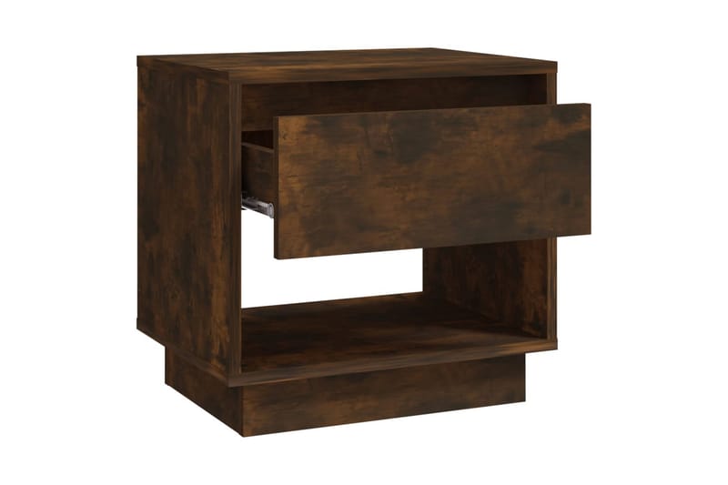 Sängbord rökfärgad ek 45x34x44 cm spånskiva - Brun - Möbler - Bord & matgrupper - Avlastningsbord - Sängbord & nattduksbord
