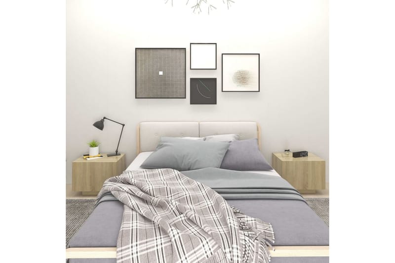 Sängbord sonoma-ek 100x35x40 cm spånskiva - Brun - Möbler - Bord & matgrupper - Avlastningsbord - Sängbord & nattduksbord