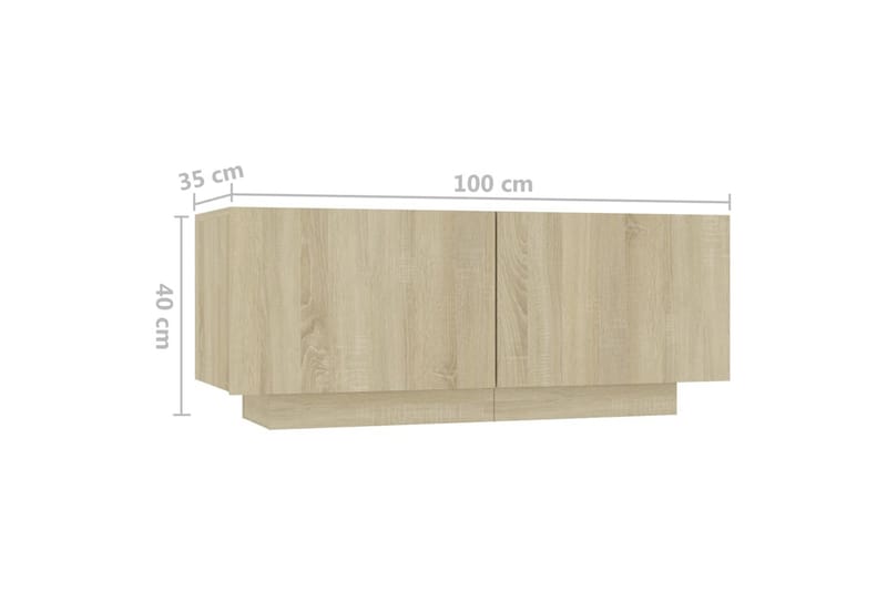 Sängbord sonoma-ek 100x35x40 cm spånskiva - Brun - Möbler - Bord & matgrupper - Avlastningsbord - Sängbord & nattduksbord