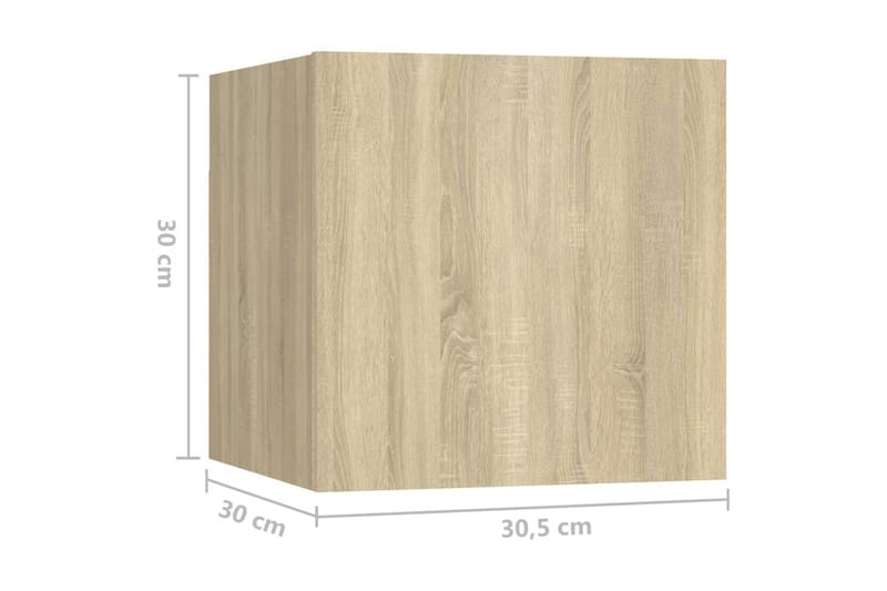 Sängbord sonoma-ek 30,5x30x30 cm spånskiva - Brun - Möbler - Bord & matgrupper - Avlastningsbord - Sängbord & nattduksbord