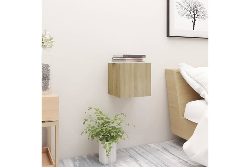Sängbord sonoma-ek 30,5x30x30 cm spånskiva - Brun - Möbler - Bord & matgrupper - Avlastningsbord - Sängbord & nattduksbord
