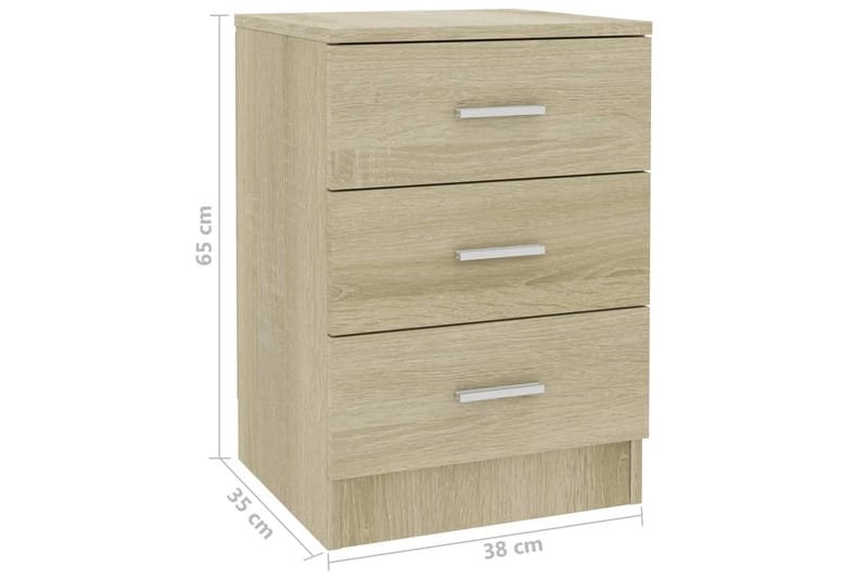 Sängbord sonoma ek 38x35x56 cm spånskiva - Brun - Möbler - Bord & matgrupper - Avlastningsbord - Sängbord & nattduksbord