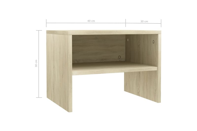 Sängbord sonoma ek 40x30x30 cm spånskiva - Brun - Möbler - Bord & matgrupper - Avlastningsbord - Sängbord & nattduksbord