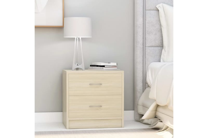 Sängbord sonoma ek 40x30x40 cm spånskiva - Brun - Möbler - Bord & matgrupper - Avlastningsbord - Sängbord & nattduksbord