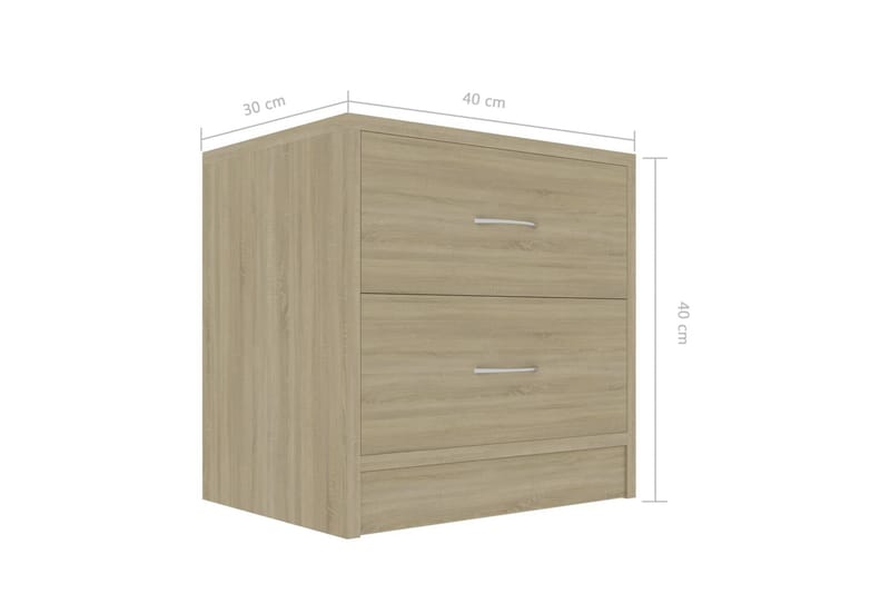 Sängbord sonoma ek 40x30x40 cm spånskiva - Brun - Möbler - Bord & matgrupper - Avlastningsbord - Sängbord & nattduksbord