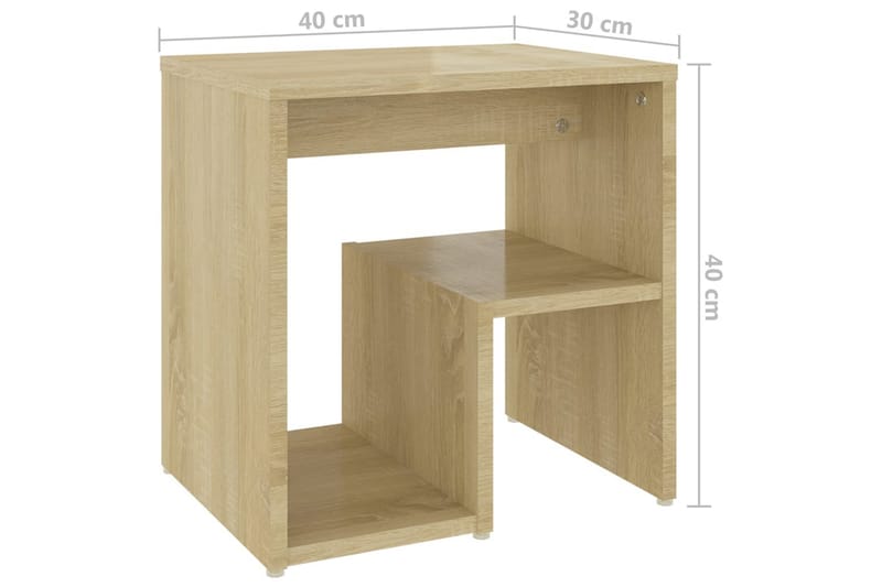 Sängbord sonoma ek 40x30x40 cm spånskiva - Brun - Möbler - Bord & matgrupper - Avlastningsbord - Sängbord & nattduksbord