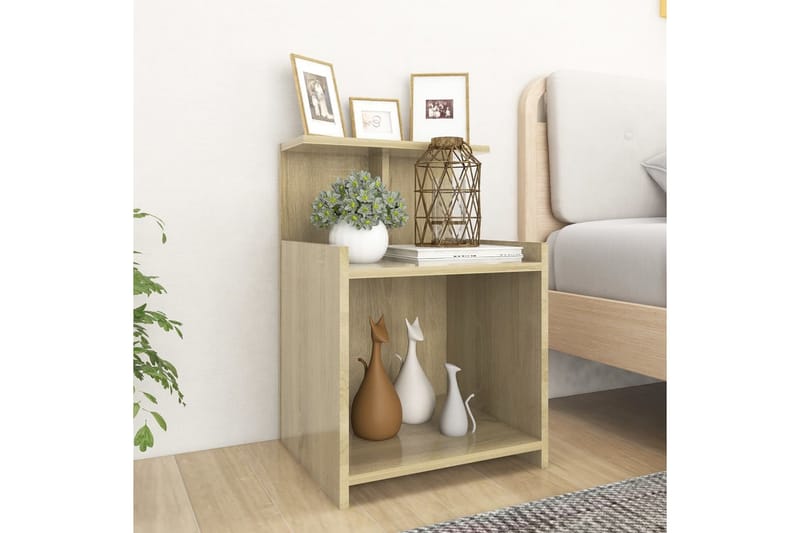 Sängbord sonoma-ek 40x35x60 cm spånskiva - Brun - Möbler - Bord & matgrupper - Avlastningsbord - Sängbord & nattduksbord