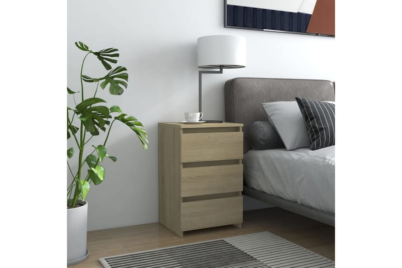 Sängbord sonoma-ek 40x35x62,5 cm spånskiva - Brun - Möbler - Bord & matgrupper - Avlastningsbord - Sängbord & nattduksbord