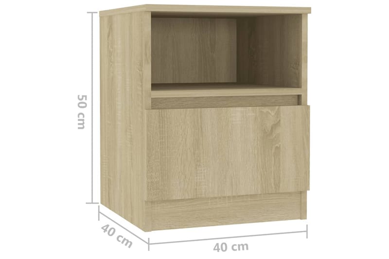 Sängbord sonoma-ek 40x40x50 cm spånskiva - Brun - Möbler - Bord & matgrupper - Avlastningsbord - Sängbord & nattduksbord
