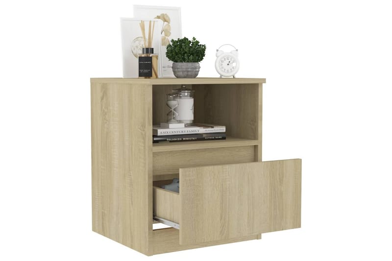 Sängbord sonoma-ek 40x40x50 cm spånskiva - Brun - Möbler - Bord & matgrupper - Avlastningsbord - Sängbord & nattduksbord