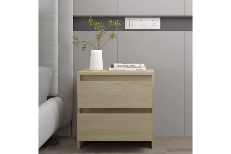 Sängbord sonoma ek 45x34,5x44,5 cm spånskiva - Brun - Möbler - Bord & matgrupper - Avlastningsbord - Sängbord & nattduksbord