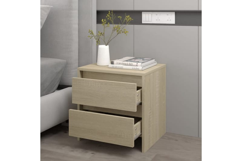 Sängbord sonoma ek 45x34,5x44,5 cm spånskiva - Brun - Möbler - Bord & matgrupper - Avlastningsbord - Sängbord & nattduksbord