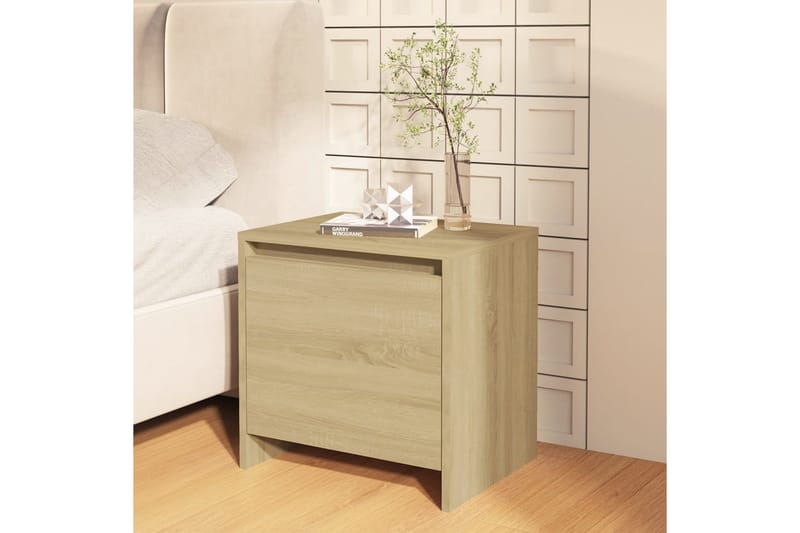 Sängbord sonoma-ek 45x34x44,5 cm spånskiva - Beige - Möbler - Bord & matgrupper - Avlastningsbord - Sängbord & nattduksbord