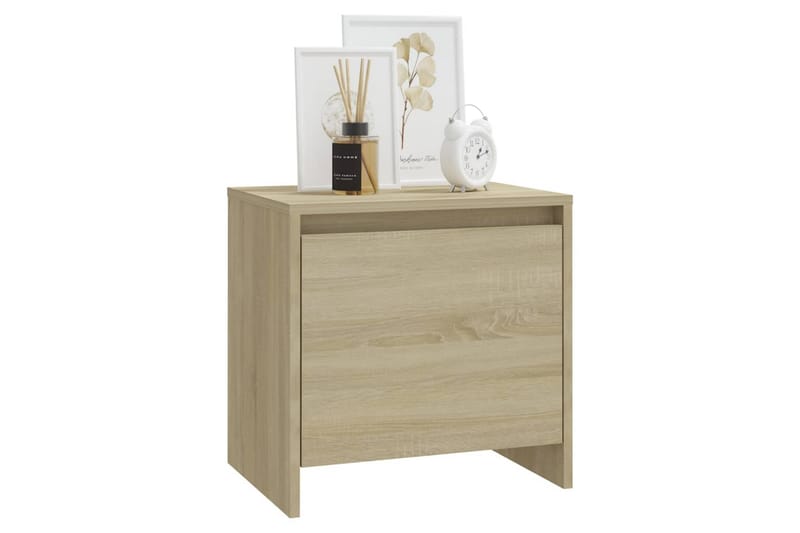 Sängbord sonoma-ek 45x34x44,5 cm spånskiva - Beige - Möbler - Bord & matgrupper - Avlastningsbord - Sängbord & nattduksbord