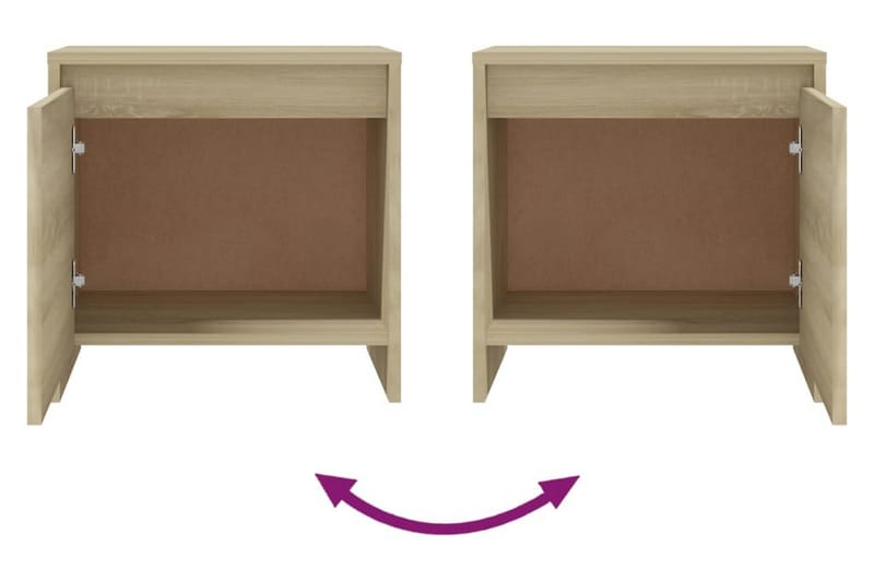 Sängbord sonoma-ek 45x34x44,5 cm spånskiva - Beige - Möbler - Bord & matgrupper - Avlastningsbord - Sängbord & nattduksbord
