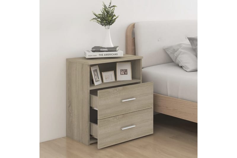Sängbord sonoma-ek 50x32x60 cm - Brun - Möbler - Bord & matgrupper - Avlastningsbord - Sängbord & nattduksbord