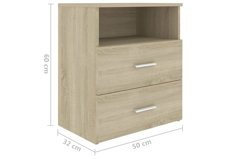 Sängbord sonoma-ek 50x32x60 cm - Brun - Möbler - Bord & matgrupper - Avlastningsbord - Sängbord & nattduksbord
