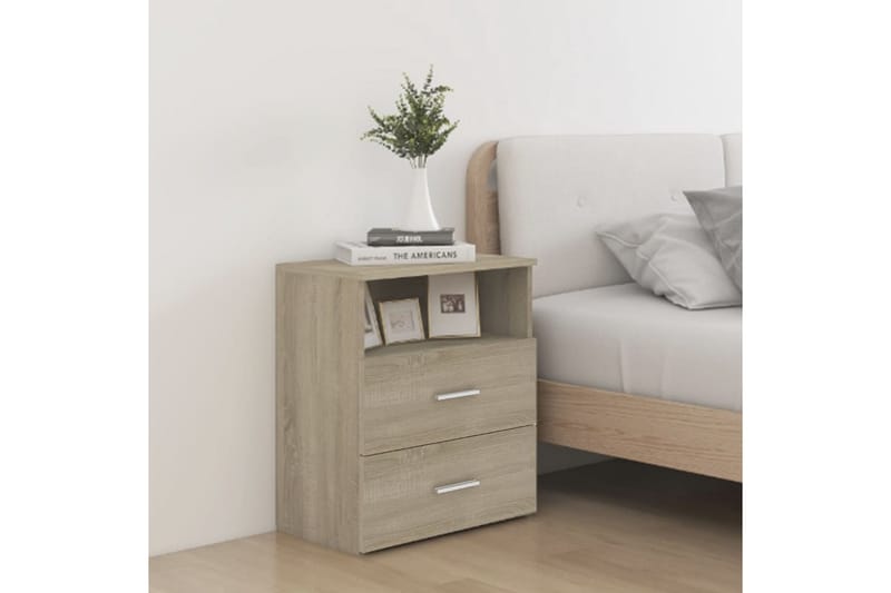 Sängbord sonoma-ek 50x32x60 cm - Brun - Möbler - Bord & matgrupper - Avlastningsbord - Sängbord & nattduksbord