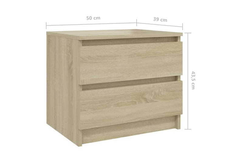 Sängbord sonoma-ek 50x39x43,5 cm spånskiva - Brun - Möbler - Bord & matgrupper - Avlastningsbord - Sängbord & nattduksbord