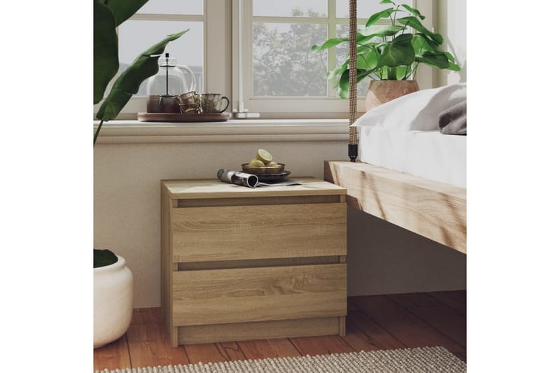 Sängbord sonoma-ek 50x39x43,5 cm spånskiva - Brun - Möbler - Bord & matgrupper - Avlastningsbord - Sängbord & nattduksbord