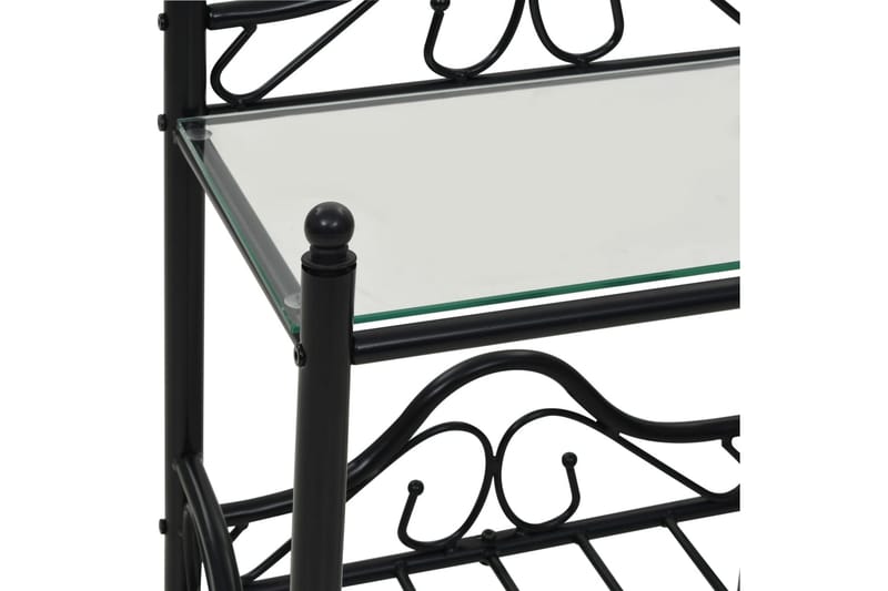 Sängbord stål och härdat glas 45x30,5x60 cm svart - Svart - Möbler - Bord & matgrupper - Avlastningsbord - Sängbord & nattduksbord