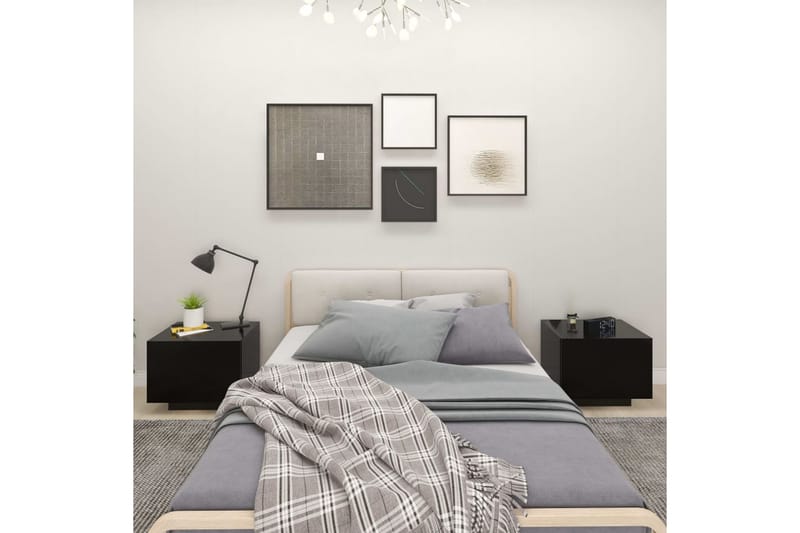 Sängbord svart 100x35x40 cm spånskiva - Svart - Möbler - Bord & matgrupper - Avlastningsbord - Sängbord & nattduksbord