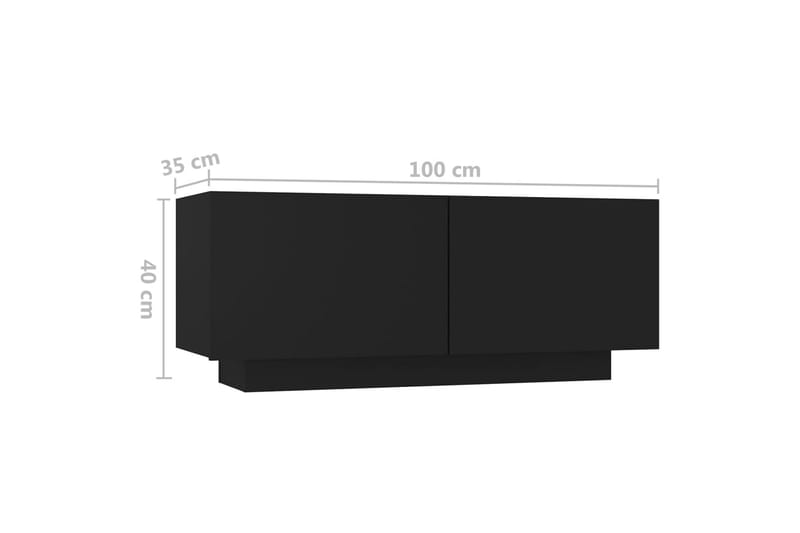 Sängbord svart 100x35x40 cm spånskiva - Svart - Möbler - Bord & matgrupper - Avlastningsbord - Sängbord & nattduksbord