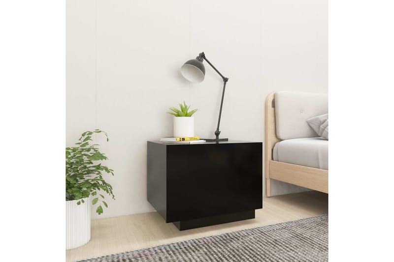 Sängbord svart 100x35x40 cm spånskiva - Svart - Möbler - Bord & matgrupper - Avlastningsbord - Sängbord & nattduksbord