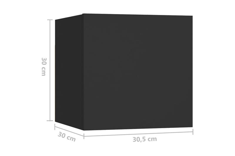 Sängbord svart 30,5x30x30 cm spånskiva - Svart - Möbler - Bord & matgrupper - Avlastningsbord - Sängbord & nattduksbord
