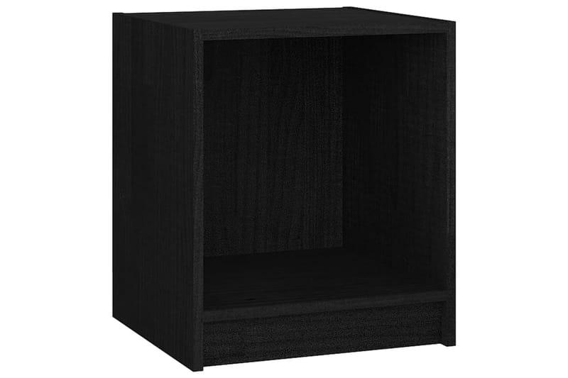Sängbord svart 35,5x33,5x41,5 cm massiv furu - Svart - Sängbord & nattduksbord