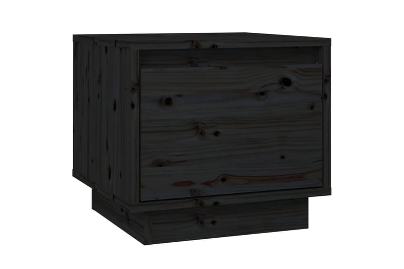 Sängbord svart 35x34x32 cm massiv furu - Svart - Möbler - Bord & matgrupper - Avlastningsbord - Sängbord & nattduksbord