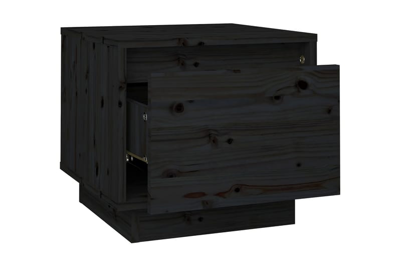 Sängbord svart 35x34x32 cm massiv furu - Svart - Sängbord & nattduksbord