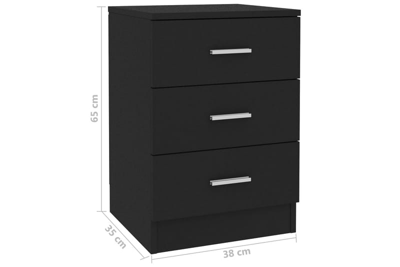 Sängbord svart 38x35x56 cm spånskiva - Svart - Möbler - Bord & matgrupper - Avlastningsbord - Sängbord & nattduksbord