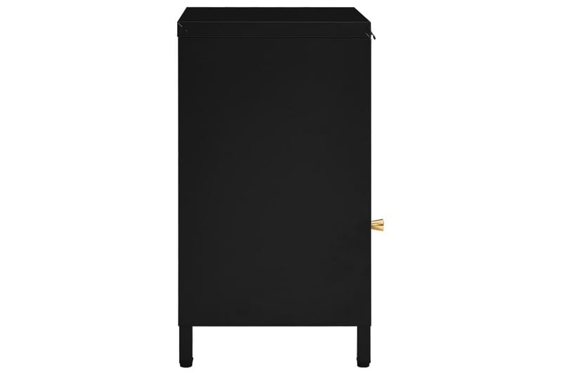 Sängbord svart 40x30x54,5 cm stål och glas - Svart - Möbler - Bord & matgrupper - Avlastningsbord - Sängbord & nattduksbord
