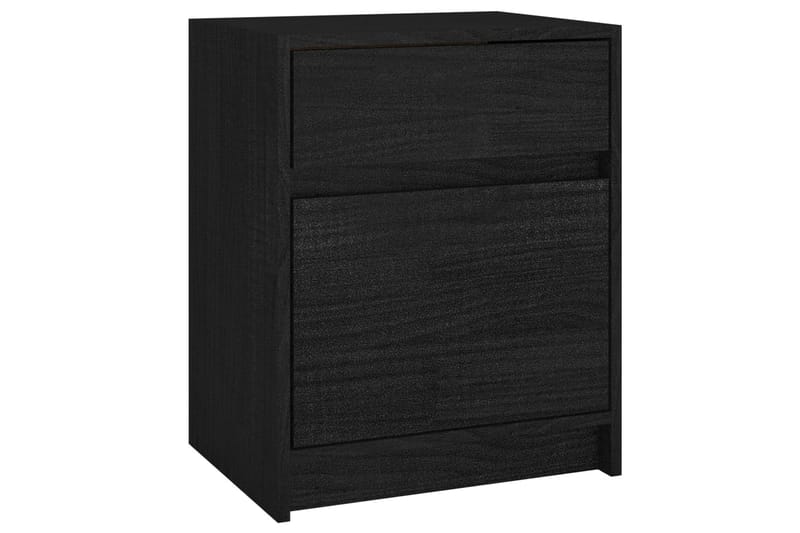 Sängbord svart 40x31x50 cm massiv furu - Svart - Sängbord & nattduksbord