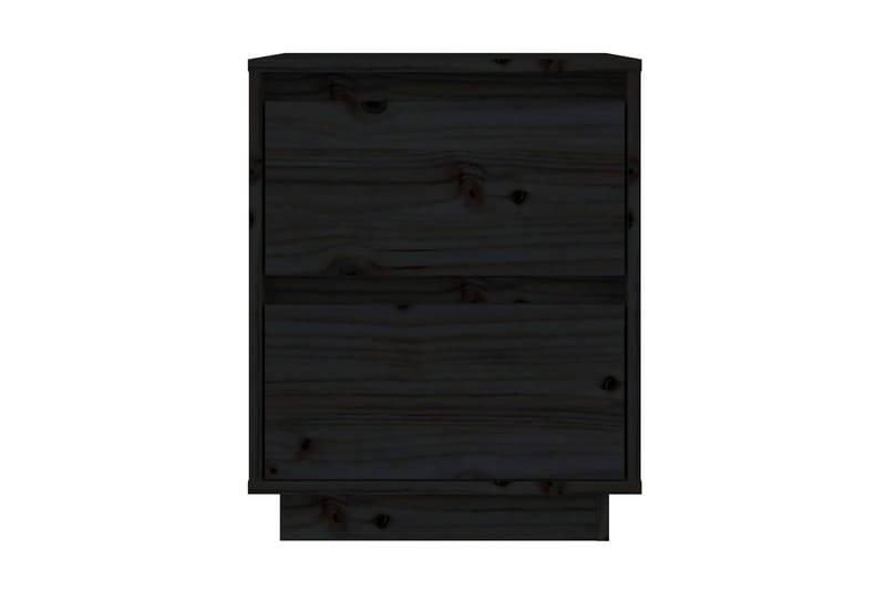Sängbord svart 40x35x50 cm massiv furu - Svart - Sängbord & nattduksbord