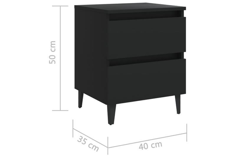Sängbord svart 40x35x50 cm spånskiva - Svart - Sängbord & nattduksbord