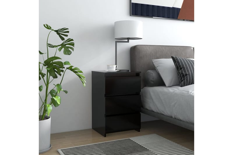 Sängbord svart 40x35x62,5 cm spånskiva - Svart - Möbler - Bord & matgrupper - Avlastningsbord - Sängbord & nattduksbord