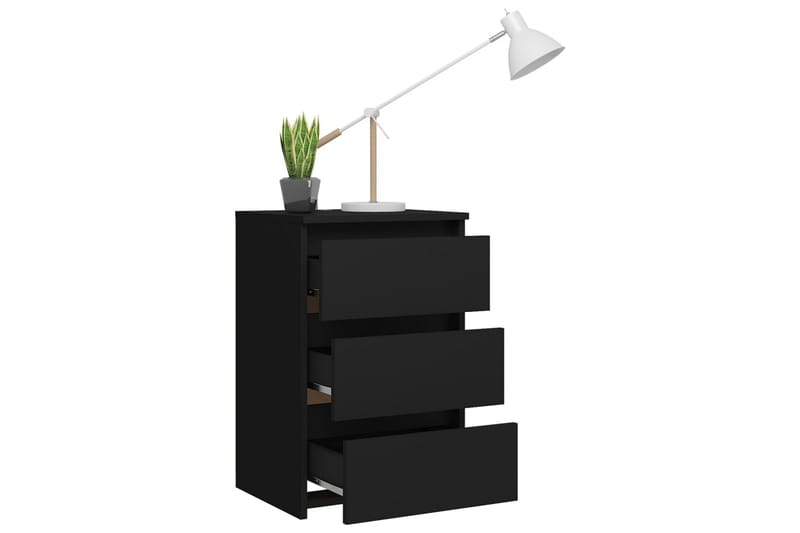 Sängbord svart 40x35x62,5 cm spånskiva - Svart - Möbler - Bord & matgrupper - Avlastningsbord - Sängbord & nattduksbord
