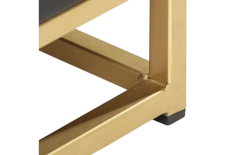 Sängbord svart och guld 40x30x50 cm massivt mangoträ - Svart - Möbler - Bord & matgrupper - Avlastningsbord - Sängbord & nattduksbord