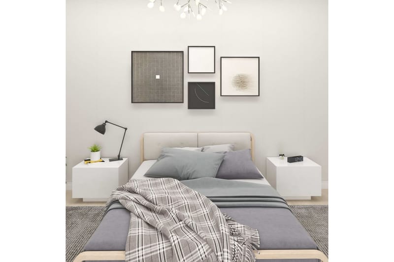 Sängbord vit 100x35x40 cm spånskiva - Vit - Möbler - Bord & matgrupper - Avlastningsbord - Sängbord & nattduksbord