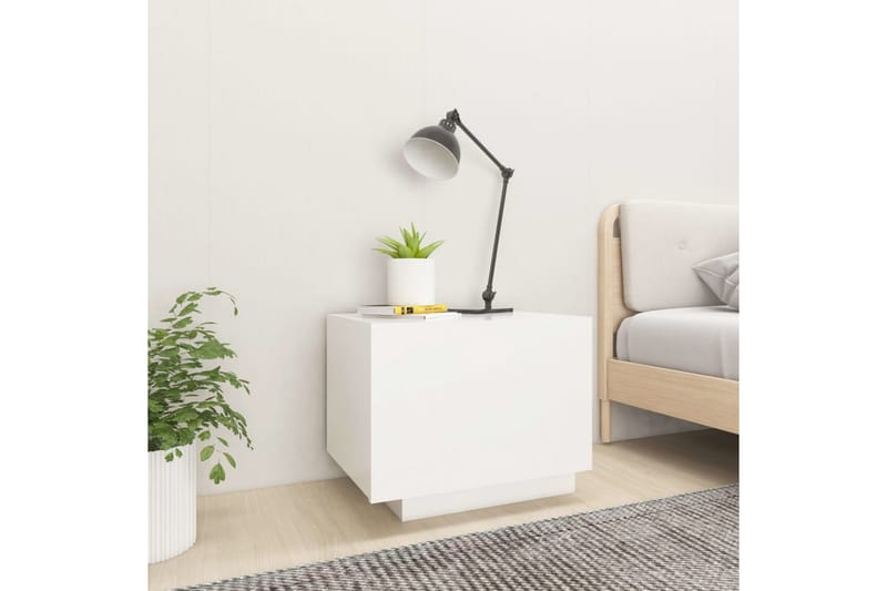 Sängbord vit 100x35x40 cm spånskiva - Vit - Sängbord & nattduksbord