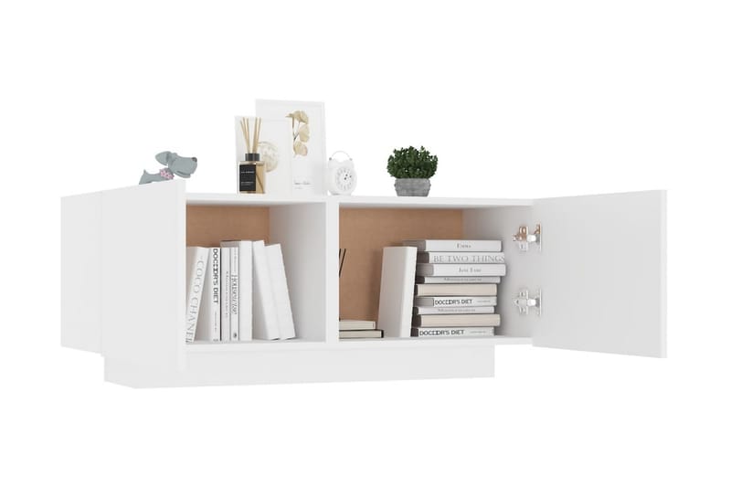 Sängbord vit 100x35x40 cm spånskiva - Vit - Möbler - Bord & matgrupper - Avlastningsbord - Sängbord & nattduksbord