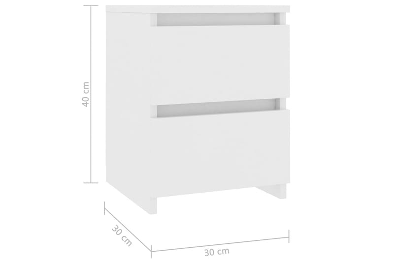 Sängbord vit 30x30x40 cm spånskiva - Vit - Möbler - Bord & matgrupper - Avlastningsbord - Sängbord & nattduksbord